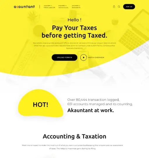 Web Design and Dev for Accounting & Taxation project showcase