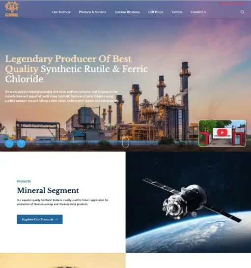 Web Design and Dev for Chemical Manufacturing project showcase