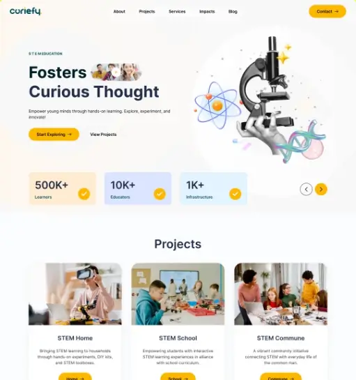 Curiefy STEM Education Platform UI gallery image 1