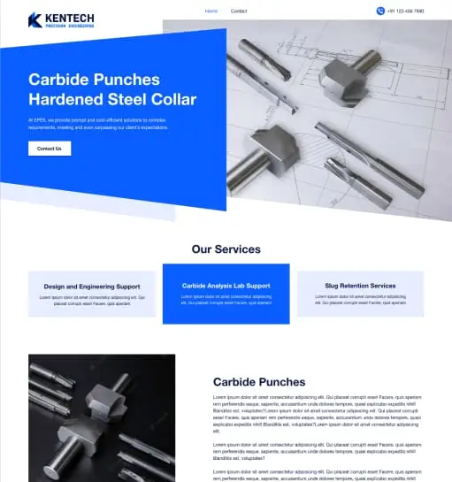 Web Design and Dev for Precision Engineering project showcase