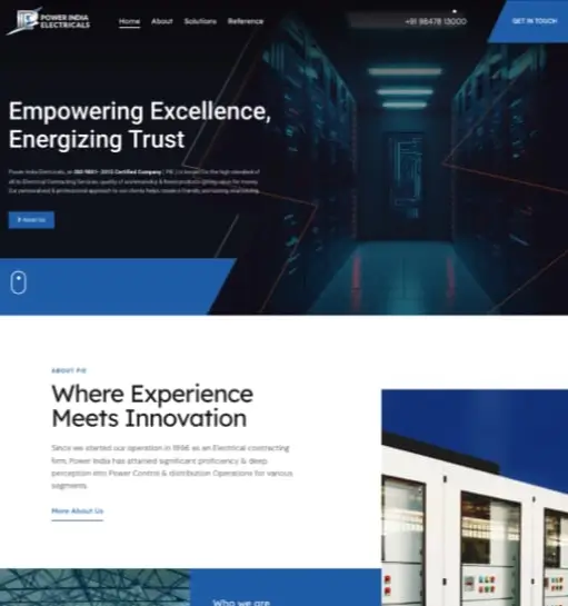 Web Design and Dev for Electrical Manufacturing project showcase