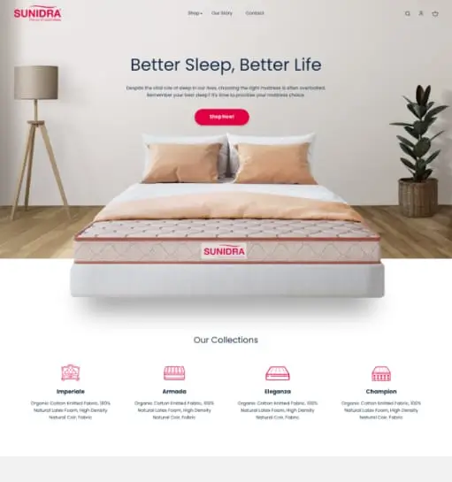 Mattress Brand Website Redesign UI project showcase
