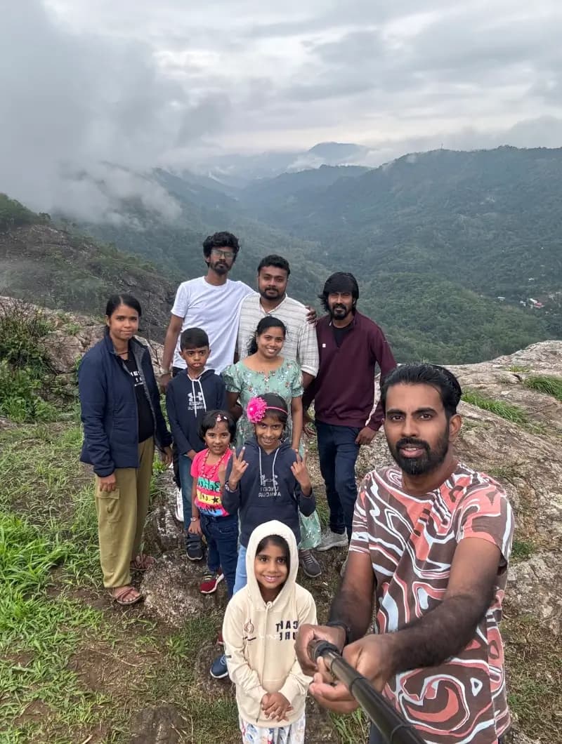 Tijo with friends and family in the hills